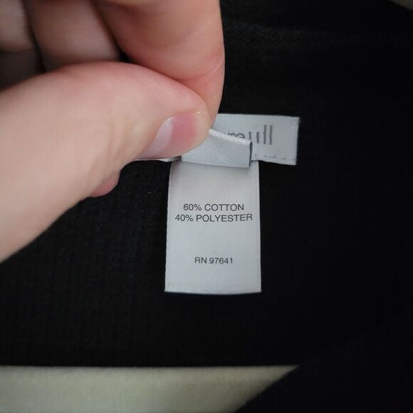 PURE JILL Black Waffle Thermal Dolman Turtleneck Top Lagenlook M/L MEDIUM LARGE - Picture 6 of 8